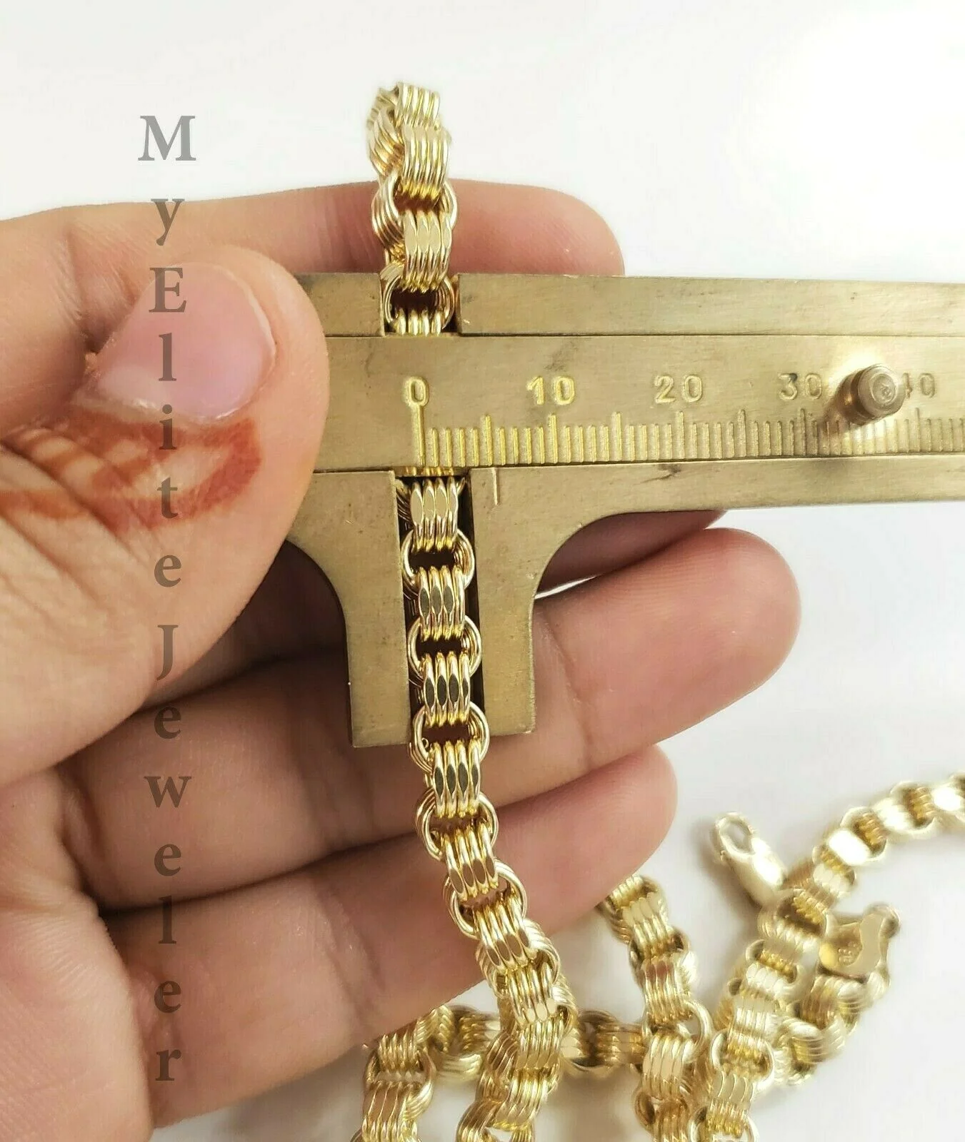 10 KT Yellow Gold Byzantine Box Chain Necklace 5mm 24 Inch Lobster Lock REAL 10K - Image 6
