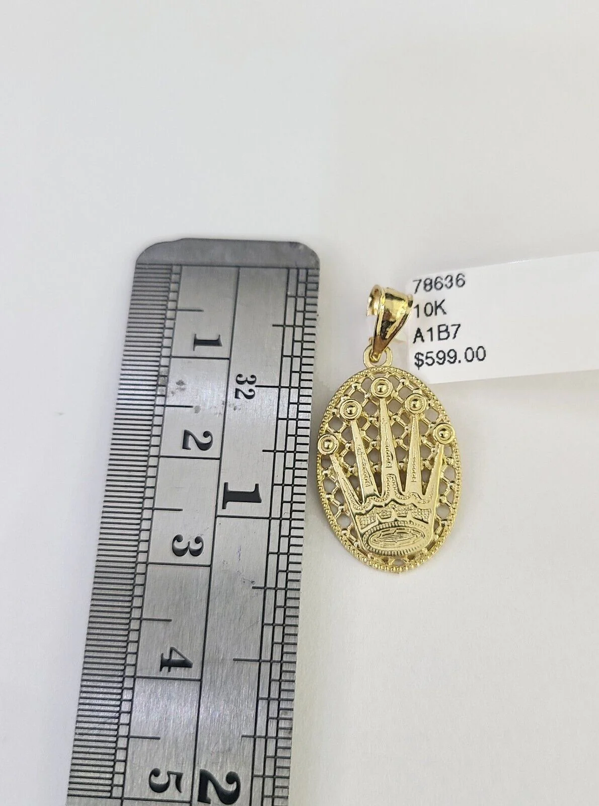 10k 2.5mm Rope Chain Crown Pendant 18"-30" Yellow Gold Set Charm Necklace - Image 3