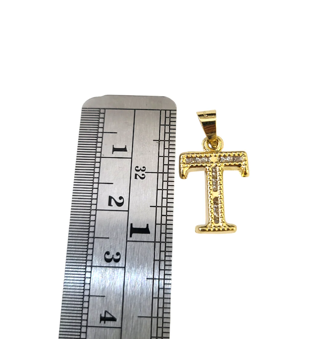 10k 2.5mm Rope Chain T Initial Alphabet Pendant 16"-28" Gold Set Charm Necklace - Image 5