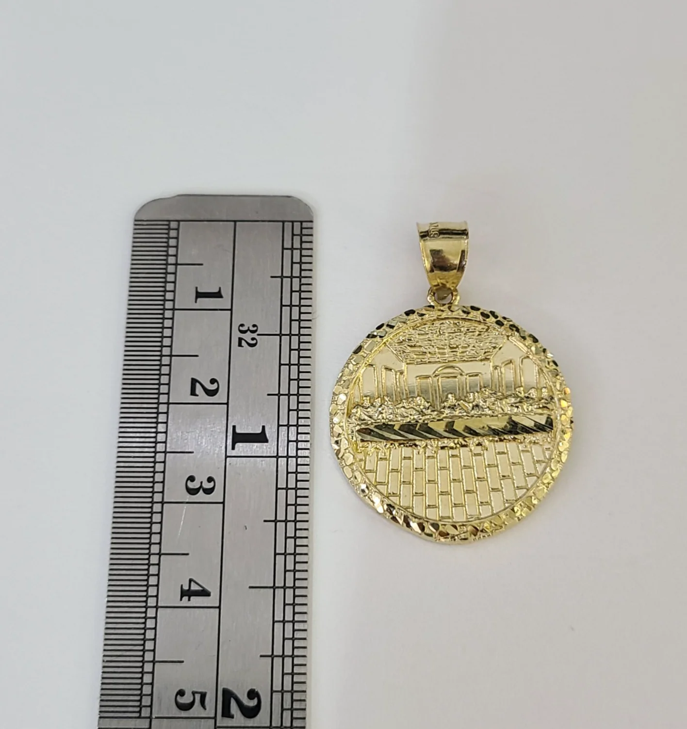 10k Last Supper Charm Pendant Men Women 10kt Real Yellow Gold - Image 2