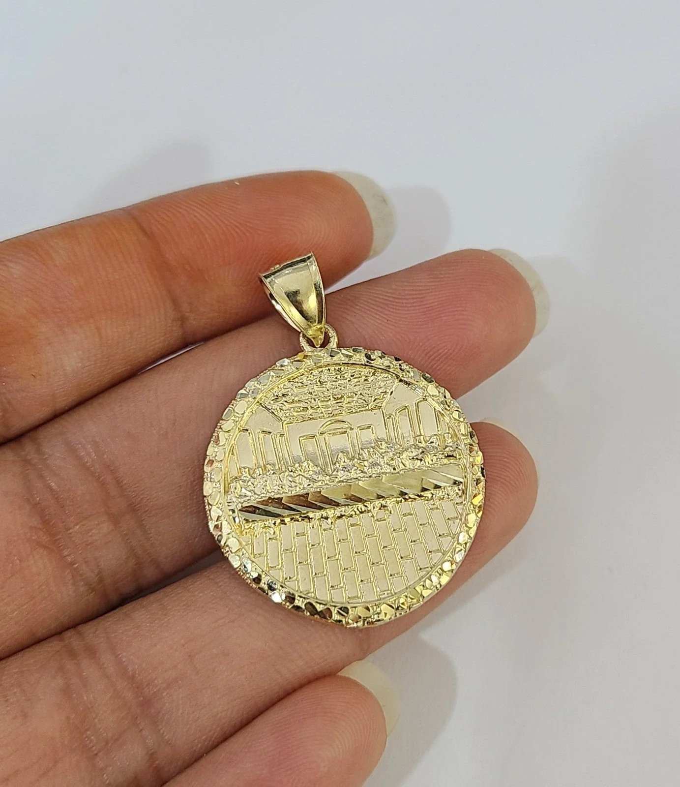 10k Last Supper Charm Pendant Men Women 10kt Real Yellow Gold - Image 3