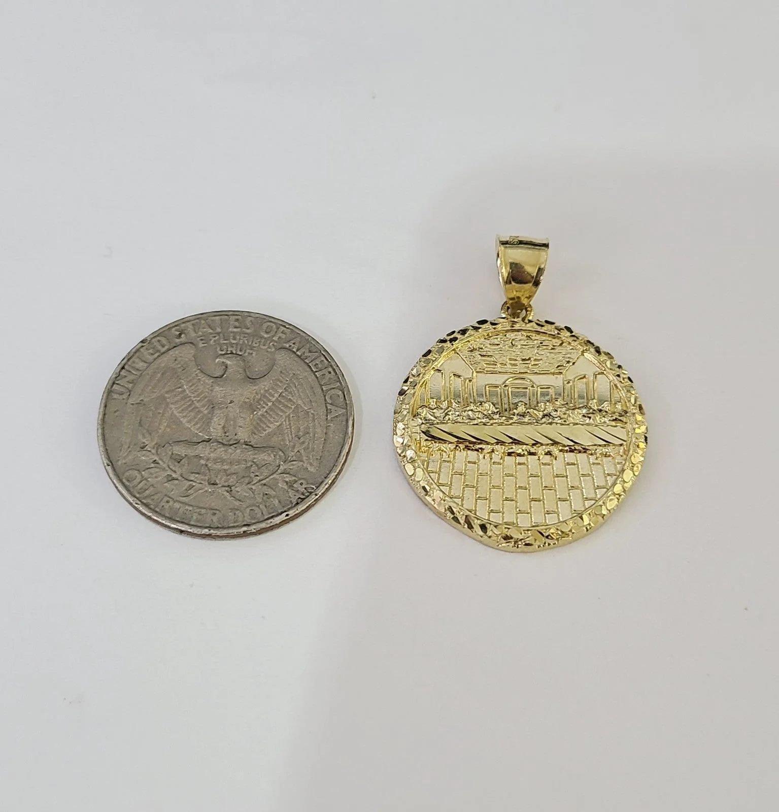 10k Last Supper Charm Pendant Men Women 10kt Real Yellow Gold - Image 4