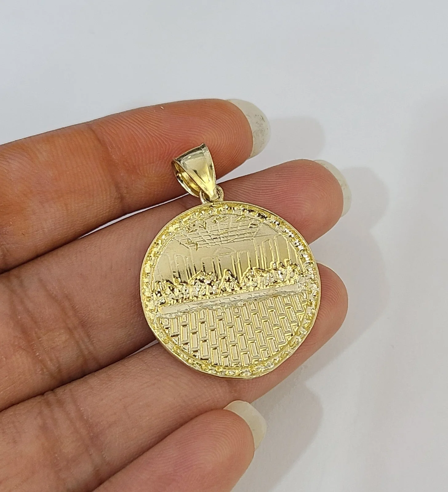 10k Last Supper Charm Pendant Men Women 10kt Real Yellow Gold - Image 5