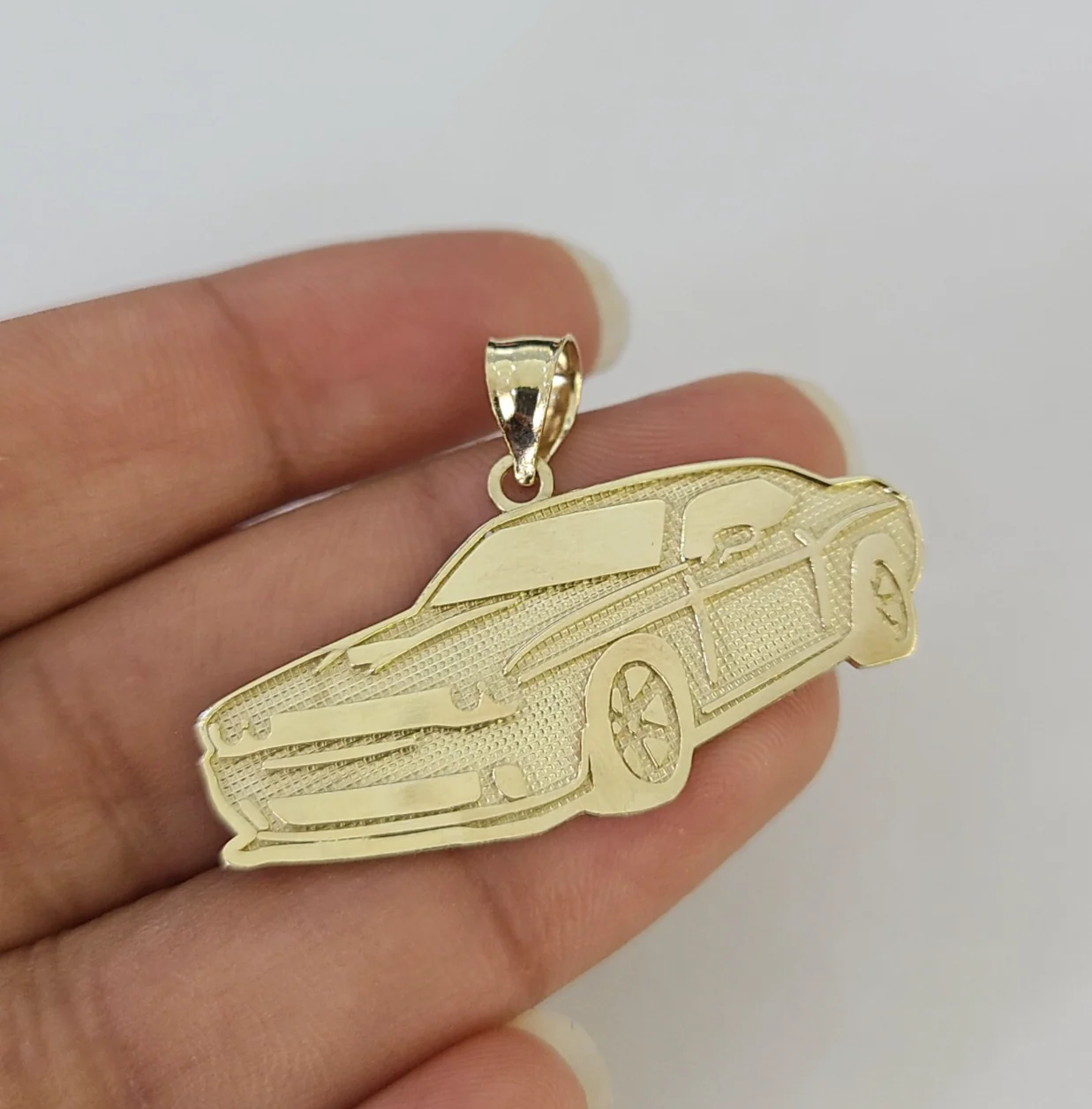 10k Car Challenger Charm Pendant REAL 10Kt Yellow Gold Genuine