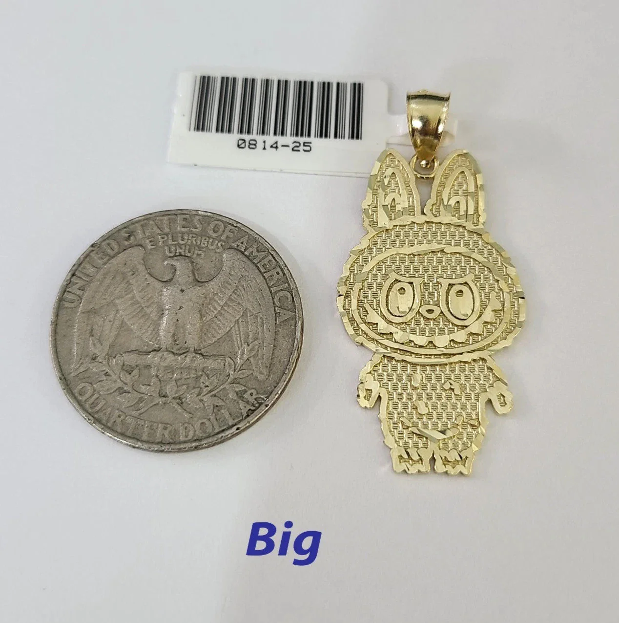 10k Cartoon Monster Charm Pendant Men Women 10kt Real Yellow Gold - Image 4
