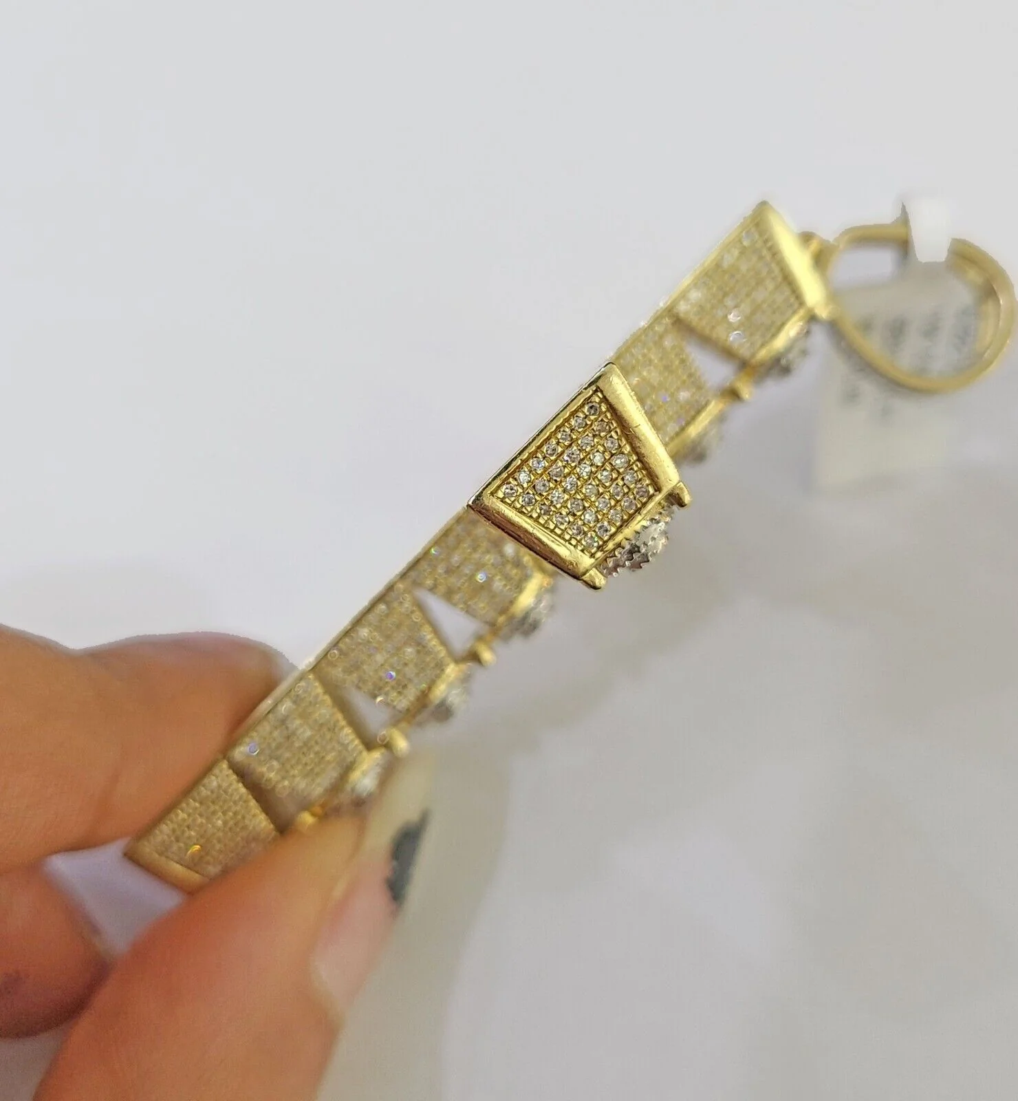 10k Circular Shaped Diamond Cross Charm Made With Yellow Gold And Diamonds - Image 5
