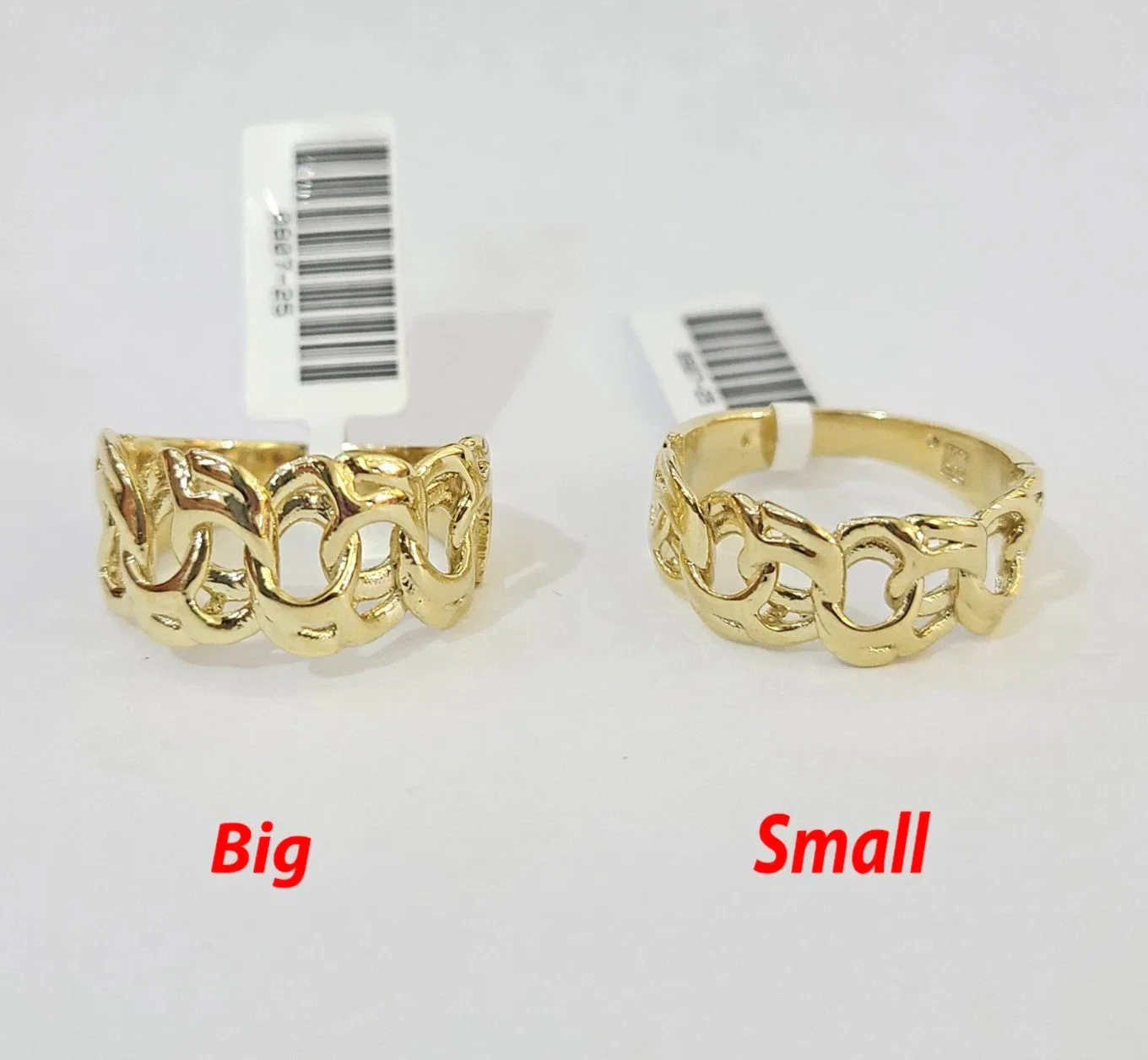 10k Cuban Link Ring Yellow Gold Women Men Real Genuine - Image 5