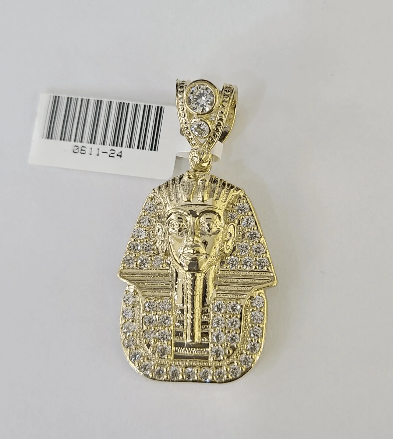 10k Egyptian Pharaoh Head Charm Pendant Yellow Gold 1.5" Inch Men Women Real - Image 6