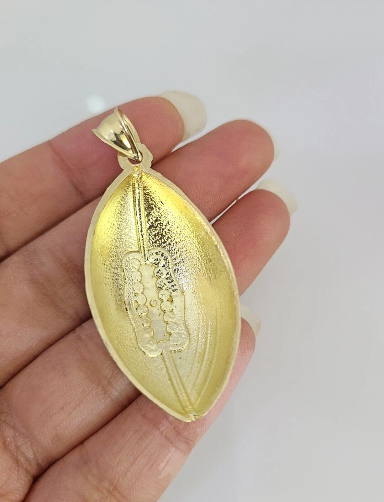 10k Foot Ball Charm Miami Cuban Chain Pendant Set 5mm Necklace Yellow Gold - Image 7