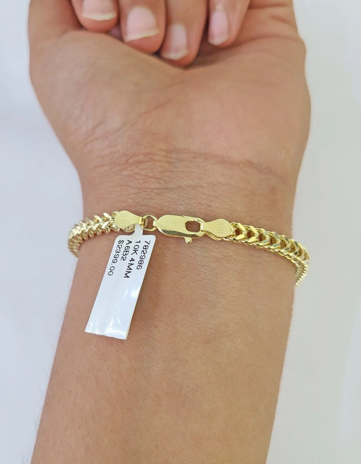 10k Franco Bracelet 4mm 8" Inch Yellow Gold Men Women Link Real 10kt - Image 5