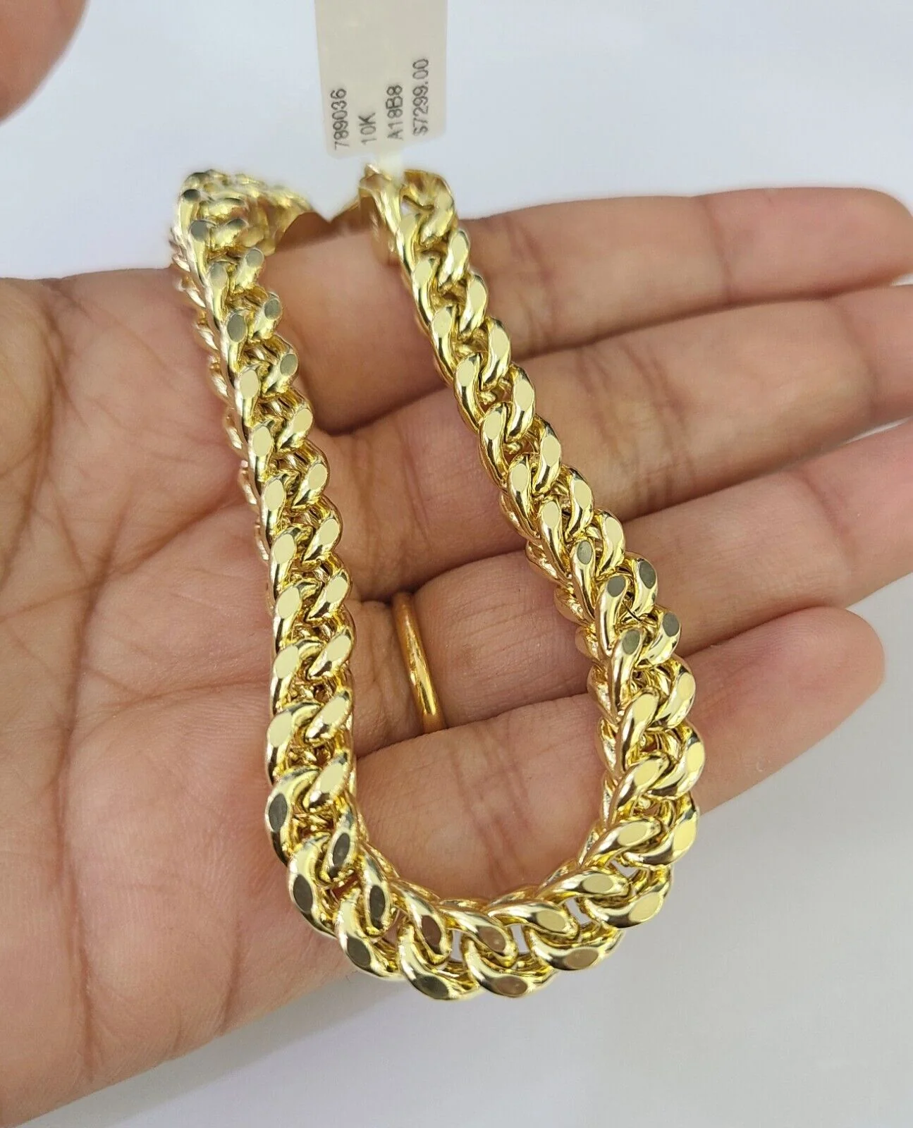 10k Franco Bracelet 8mm 8" Inch Yellow Gold Men Women Link Real 10kt - Image 6
