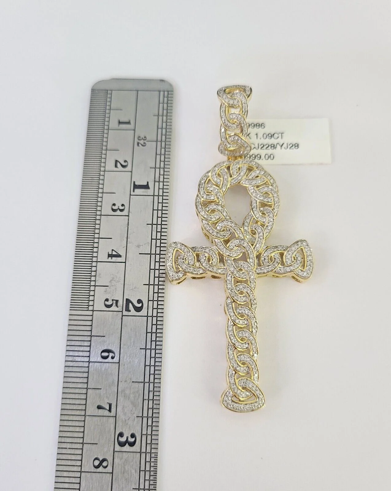 10K Franco Chain Diamond Jesus Cross Pendant Charm Necklace 20"-28" 4mm Gold SET - Image 3