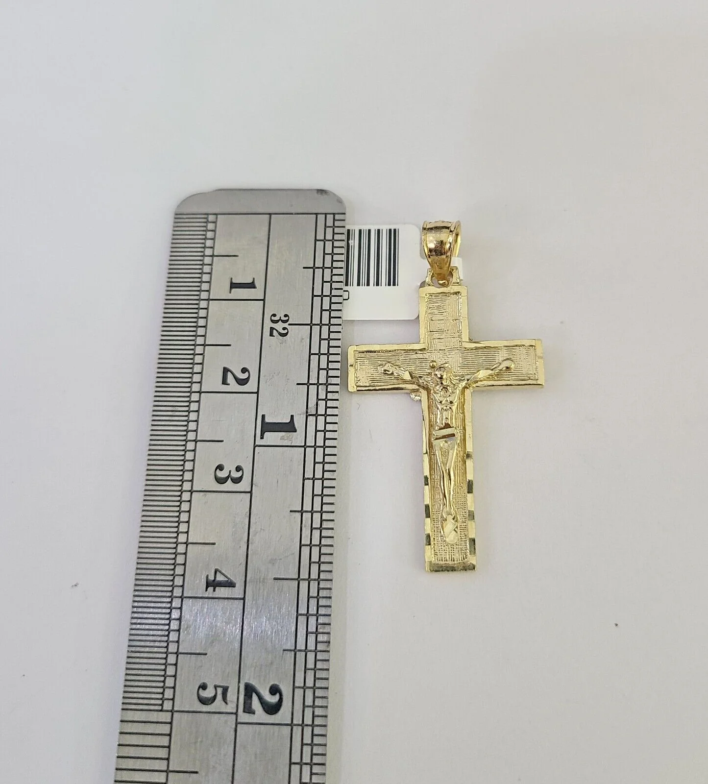 10K Franco Chain Jesus Cross Pendant Charm Necklace 16"-24" 2mm Gold SET Yellow - Image 3