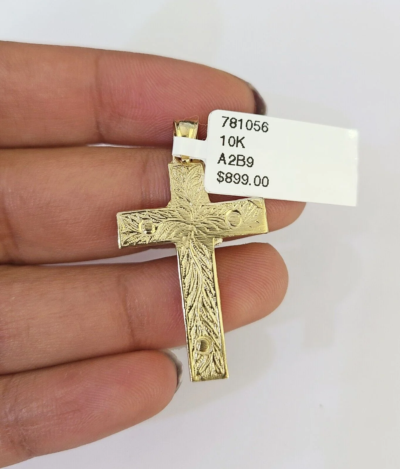 10K Franco Chain Jesus Cross Pendant Charm Necklace 16"-24" 2mm Gold SET Yellow - Image 7