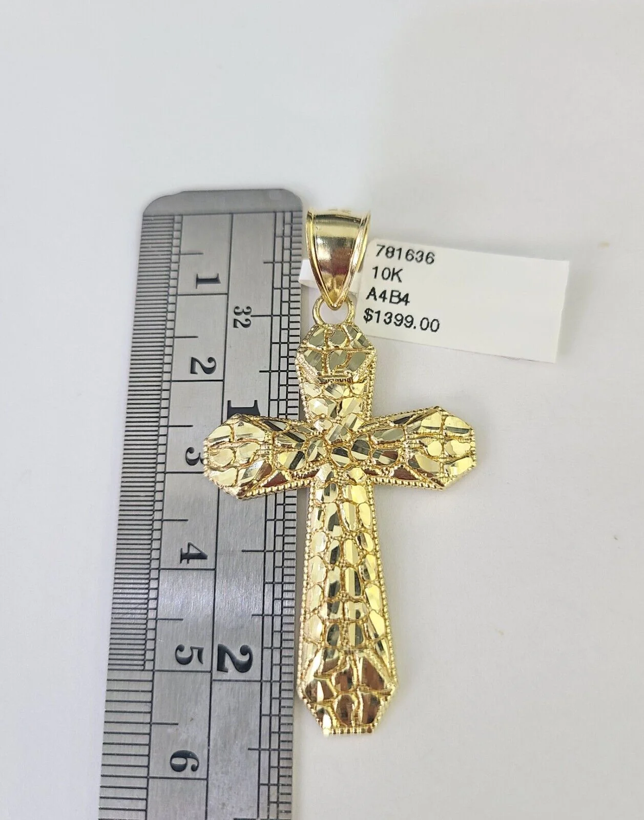10K Franco Chain Jesus Cross Pendant Charm Necklace 20"-26" 2.5mm Yellow Gold - Image 4