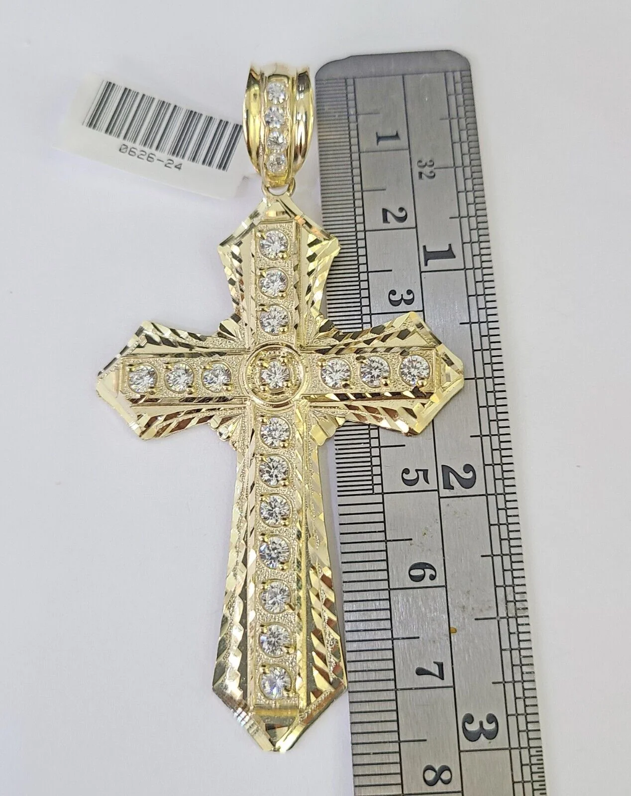 10K Franco Chain Jesus Cross Pendant Charm Necklace 20"-26" 3mm Gold - Image 4