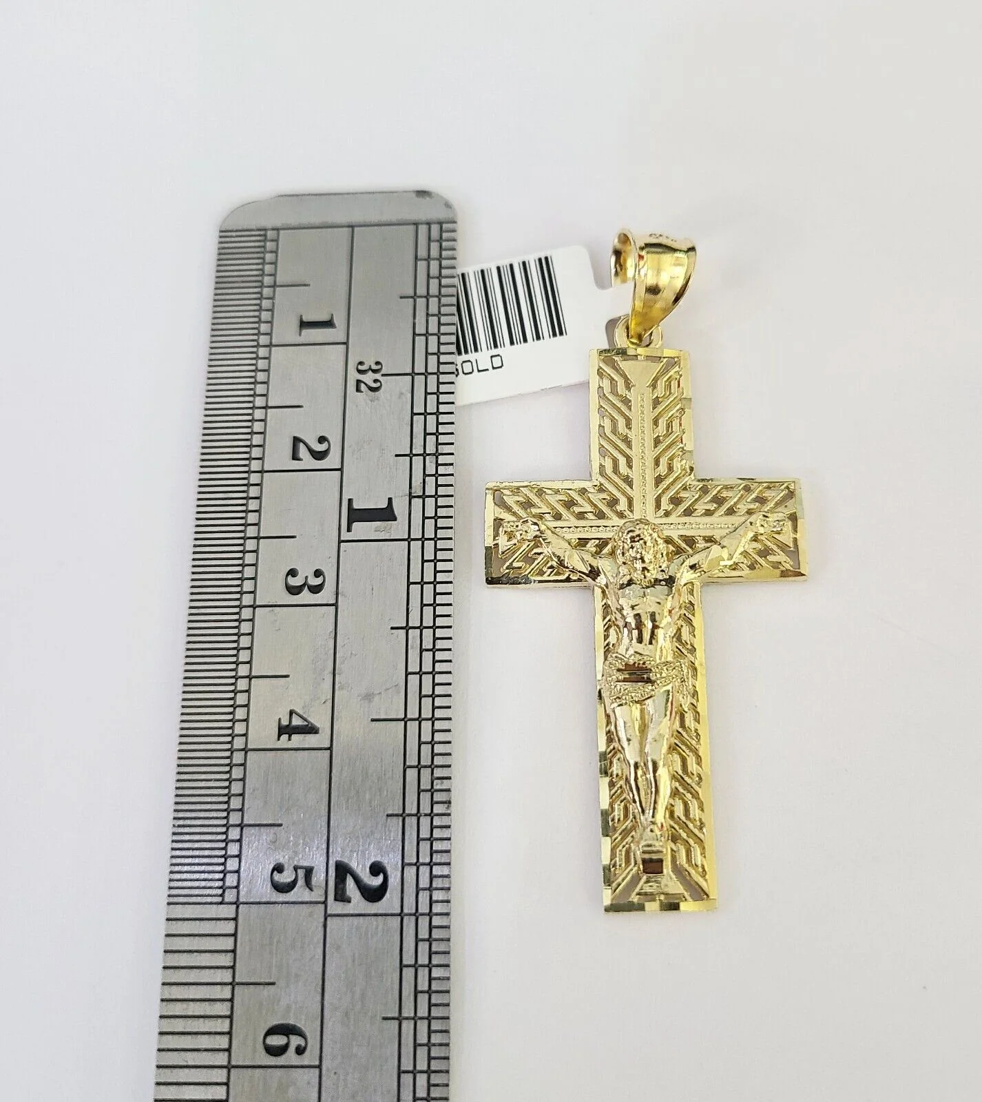10K Franco Chain Jesus Cross Pendant Charm Necklace 20"-26" 3mm Gold Yellow SET - Image 4