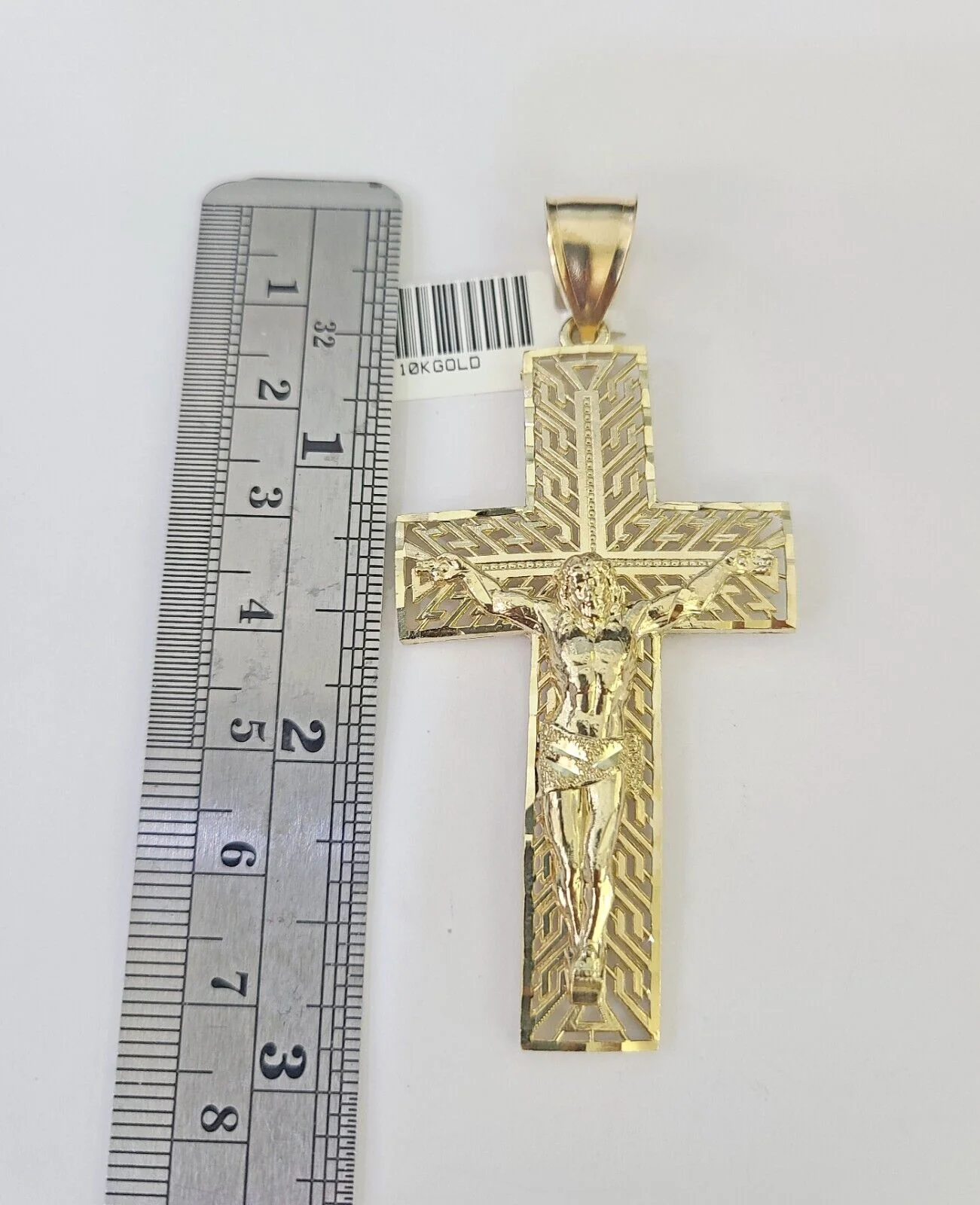 10K Franco Chain Jesus Cross Pendant Charm Necklace 20"-26" 5mm Gold SET Yellow - Image 5