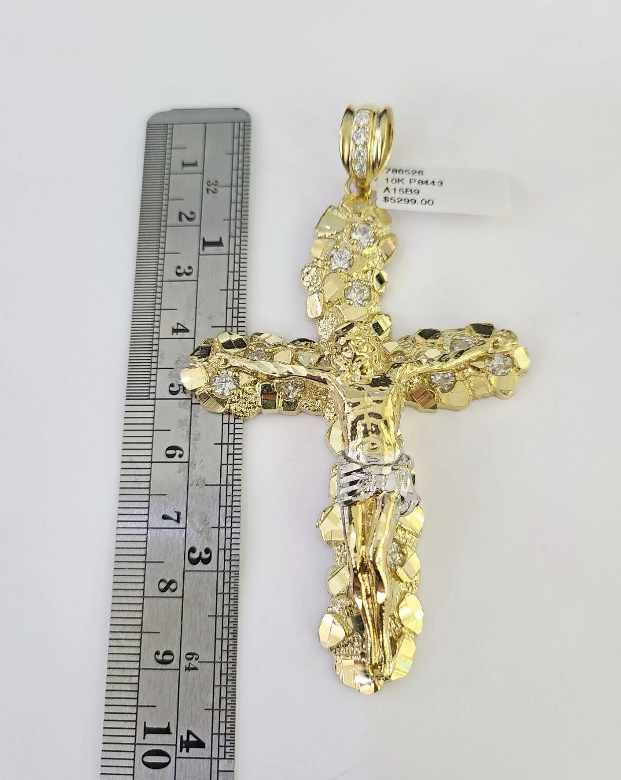 10K Franco Chain Jesus Cross Pendant Charm Necklace 20"-26" 5mm Gold Yellow SET - Image 3