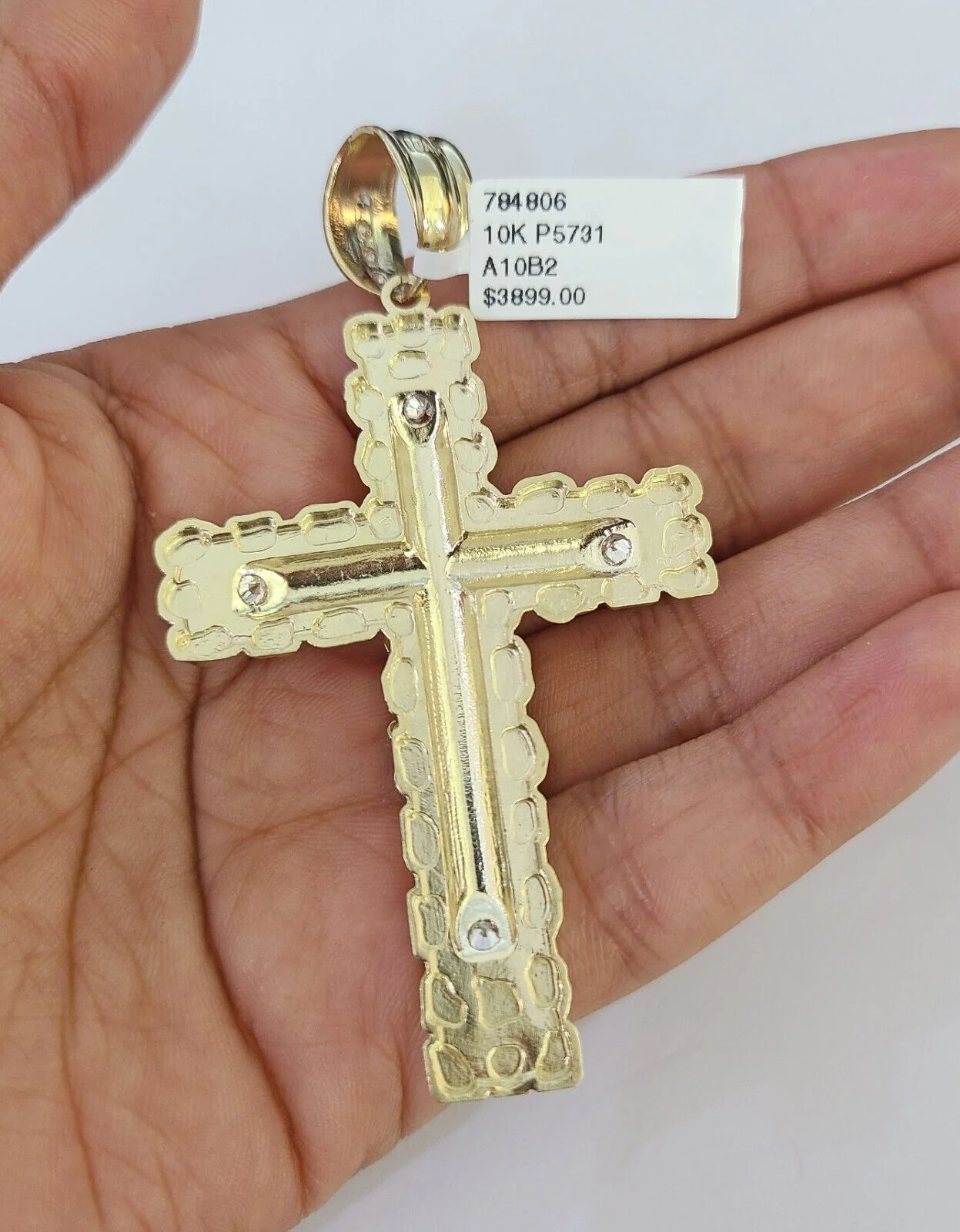 10K Franco Chain Jesus Cross Pendant Charm Necklace 20"-26" 5mm Gold Yellow SET - Image 6