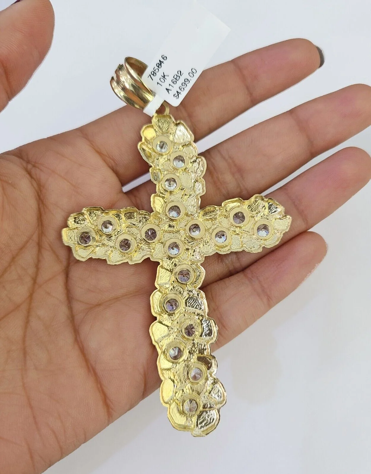 10K Franco Chain Jesus Cross Pendant Charm Necklace 20"-26" 5mm Gold Yellow SET - Image 7