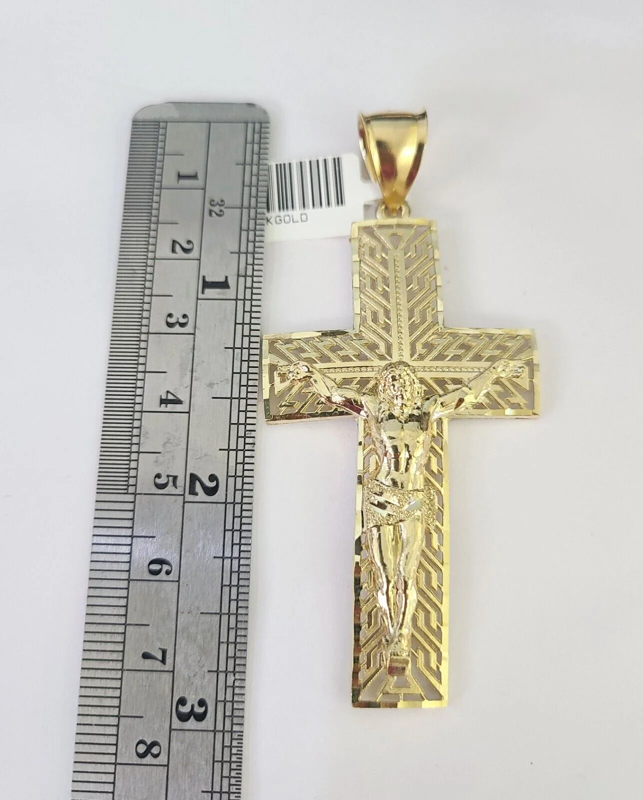 10K Franco Chain Jesus Crucifix Cross Pendant Charm Necklace 20"-28" 4mm Gold - Image 4
