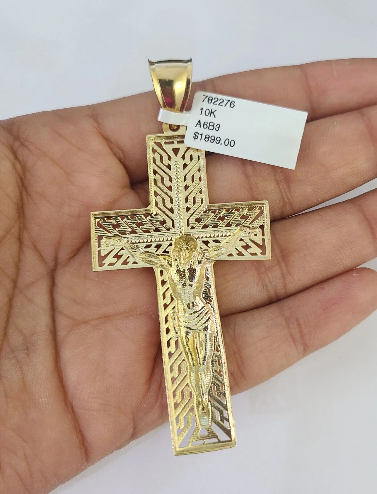 10K Franco Chain Jesus Crucifix Cross Pendant Charm Necklace 20"-28" 4mm Gold - Image 7