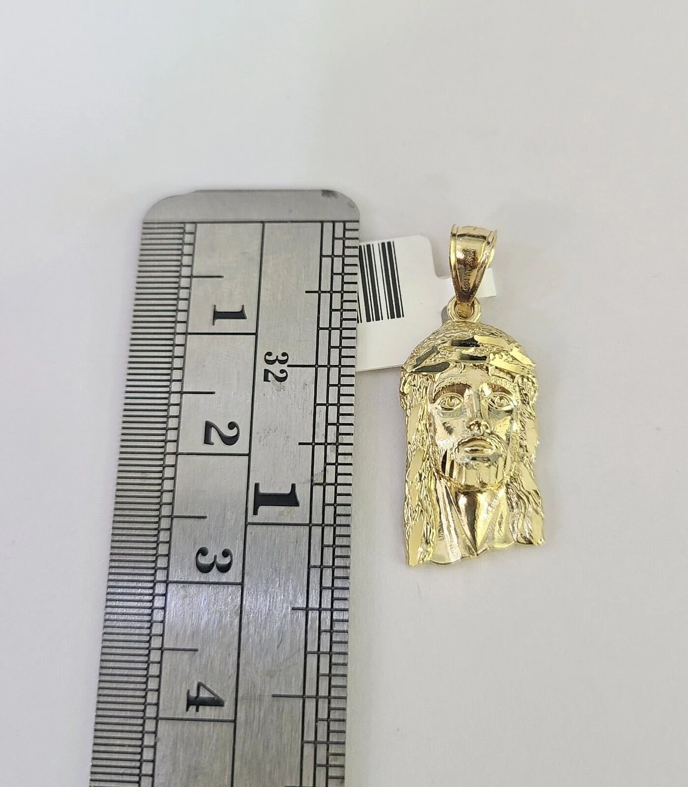 10K Franco Chain Jesus Head Pendant Charm Necklace 16"-24" 2mm Gold SET Yellow - Image 2