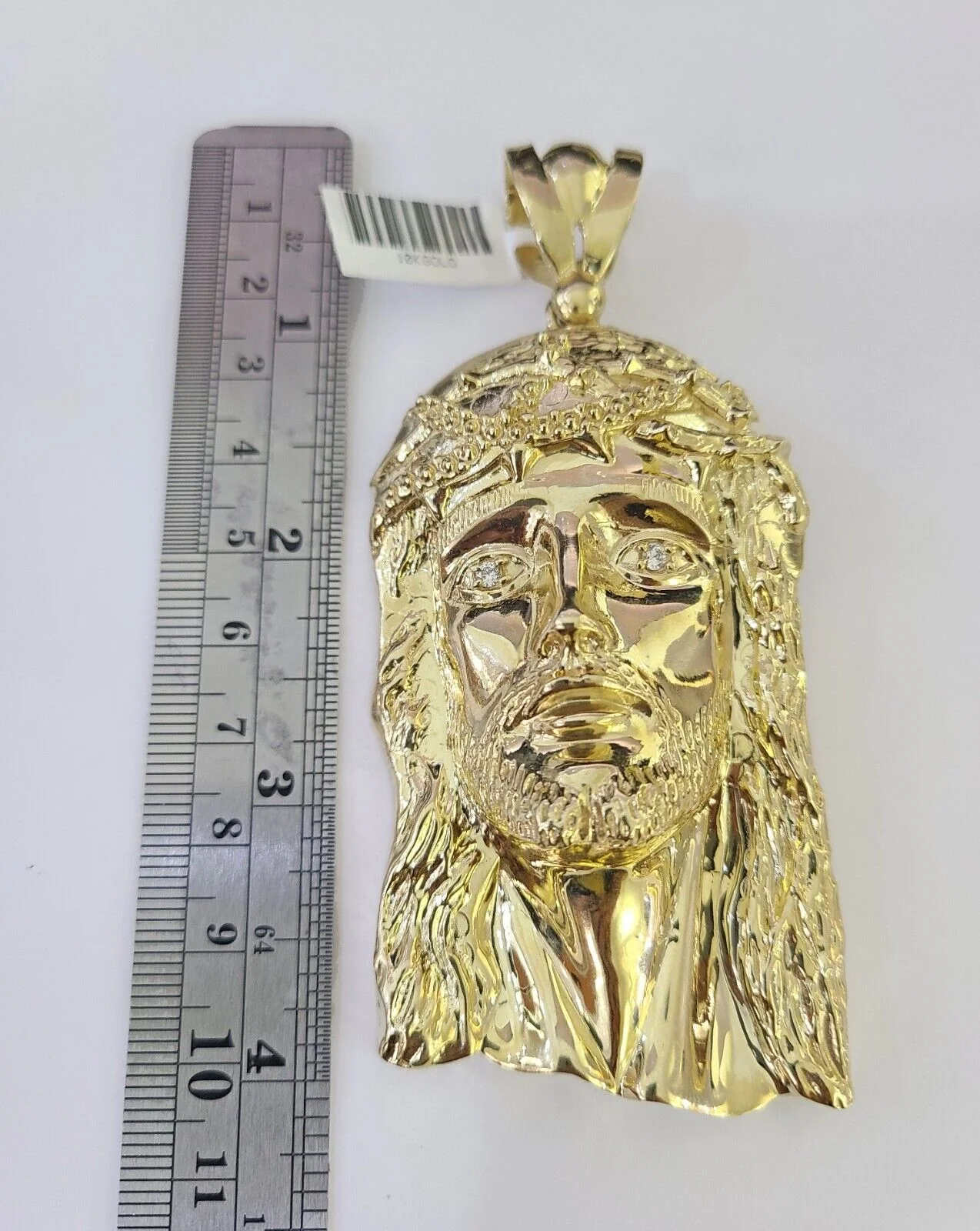 10K Franco Chain Jesus Head Pendant Charm Necklace 20"-26" 5mm Gold Yellow SET - Image 3