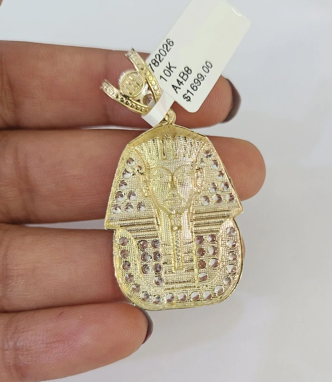 10K Franco Chain Pharaoh Pendant Charm Necklace 20"-26" 3mm Gold Yellow SET - Image 7