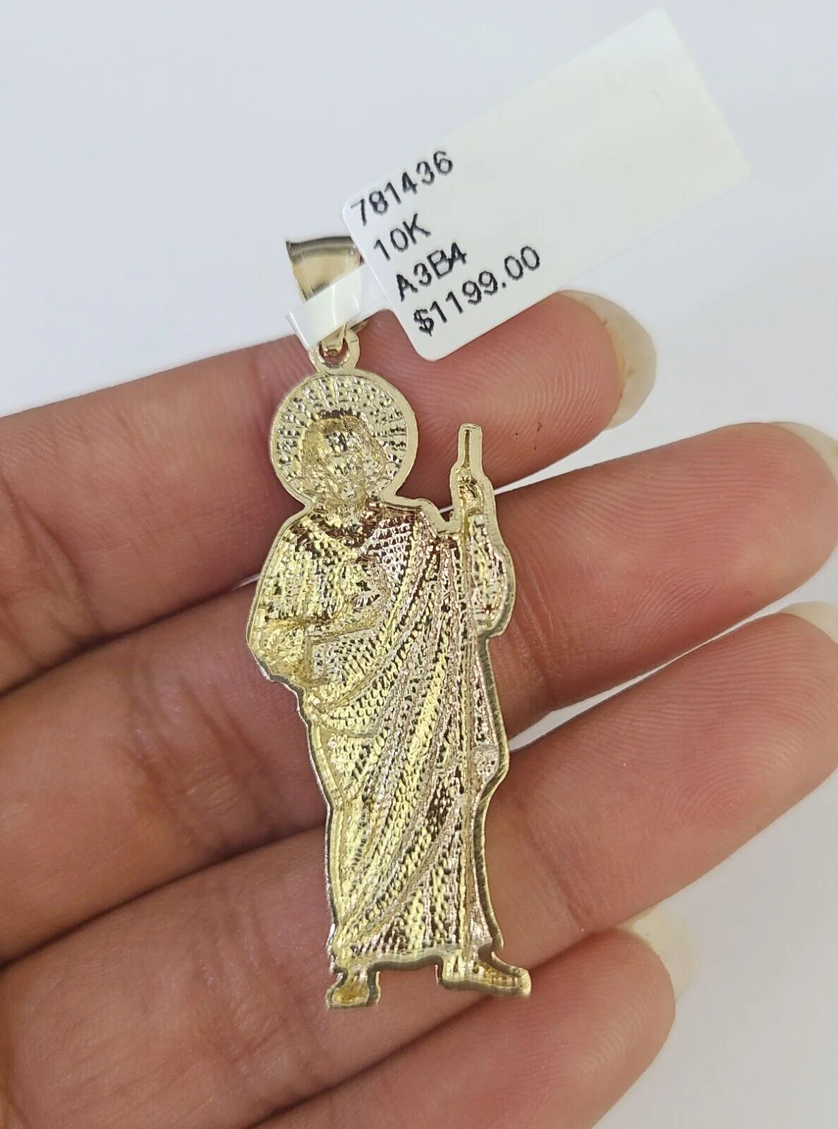10K Franco Chain Saint Jude Pendant Charm Necklace 20"-26" 2.5mm Yellow Gold - Image 7