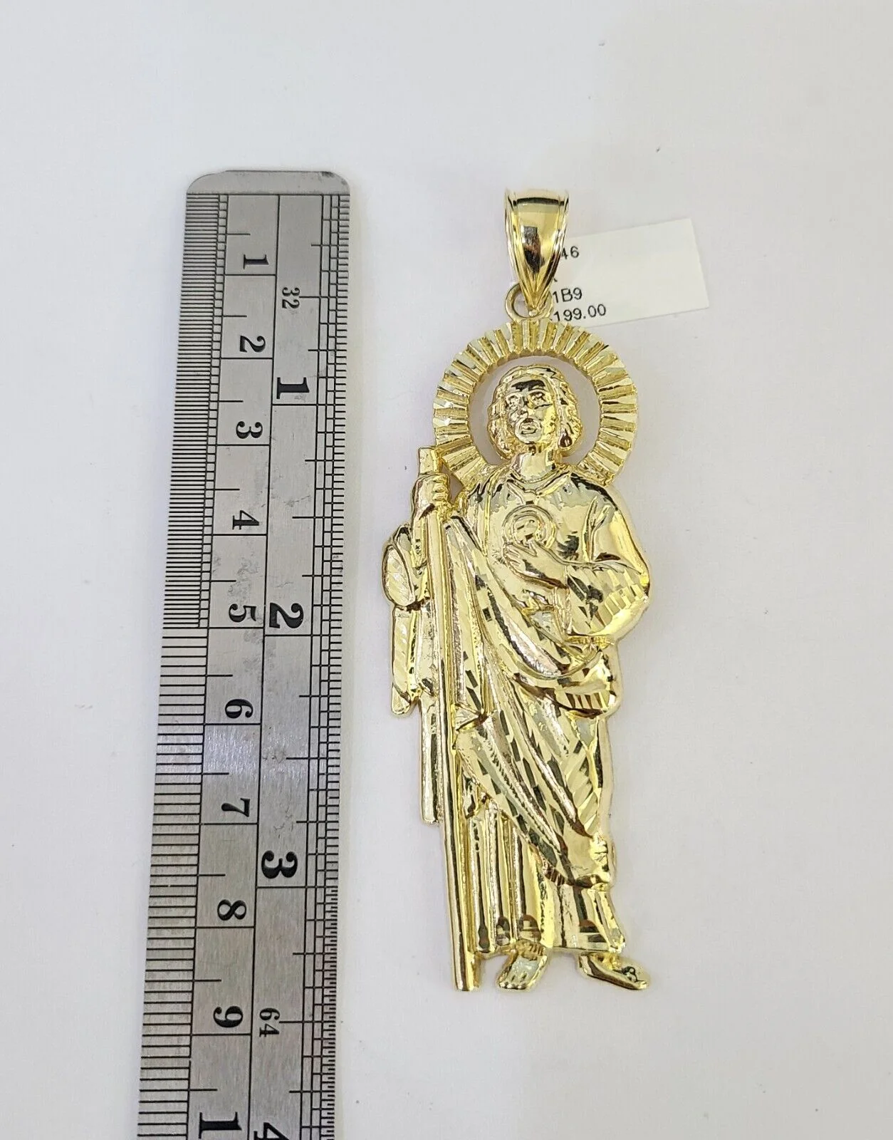 10K Franco Chain Saint Jude Pendant Charm Necklace 20"-26" 5mm Gold SET Yellow - Image 3