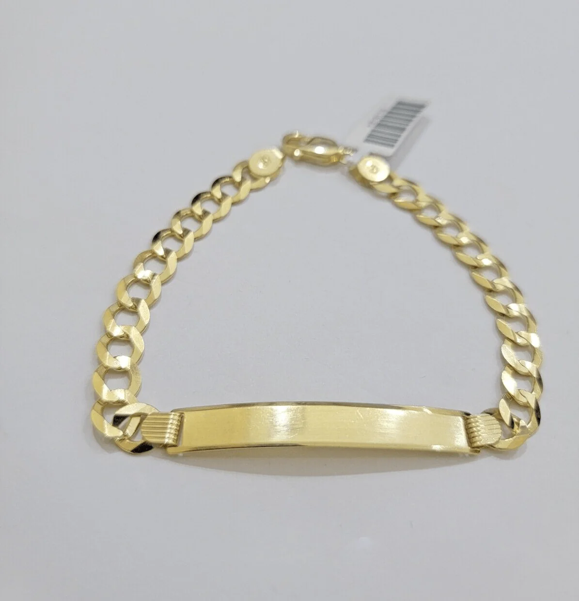 10k Gold Bracelet ID Cuban Curb Link SOLID 10kt Yellow Gold 7mm 8 Inches REAL