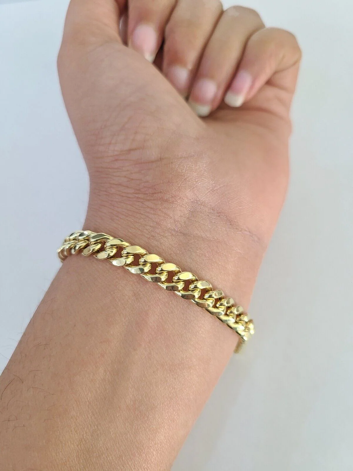 10k Gold Bracelet Miami Cuban Link 7mm 8.5" REAL 10k Yellow Gold