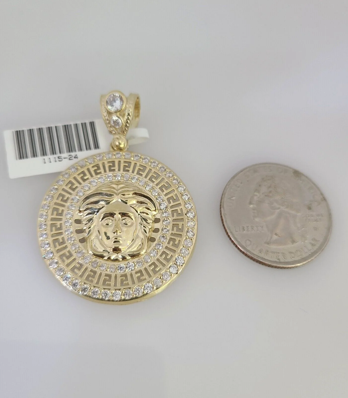 10k Gold Byzantine Chain Medusa Head Pendant SET REAL 10kt 3mm 18"-28" 10Kt - Image 6