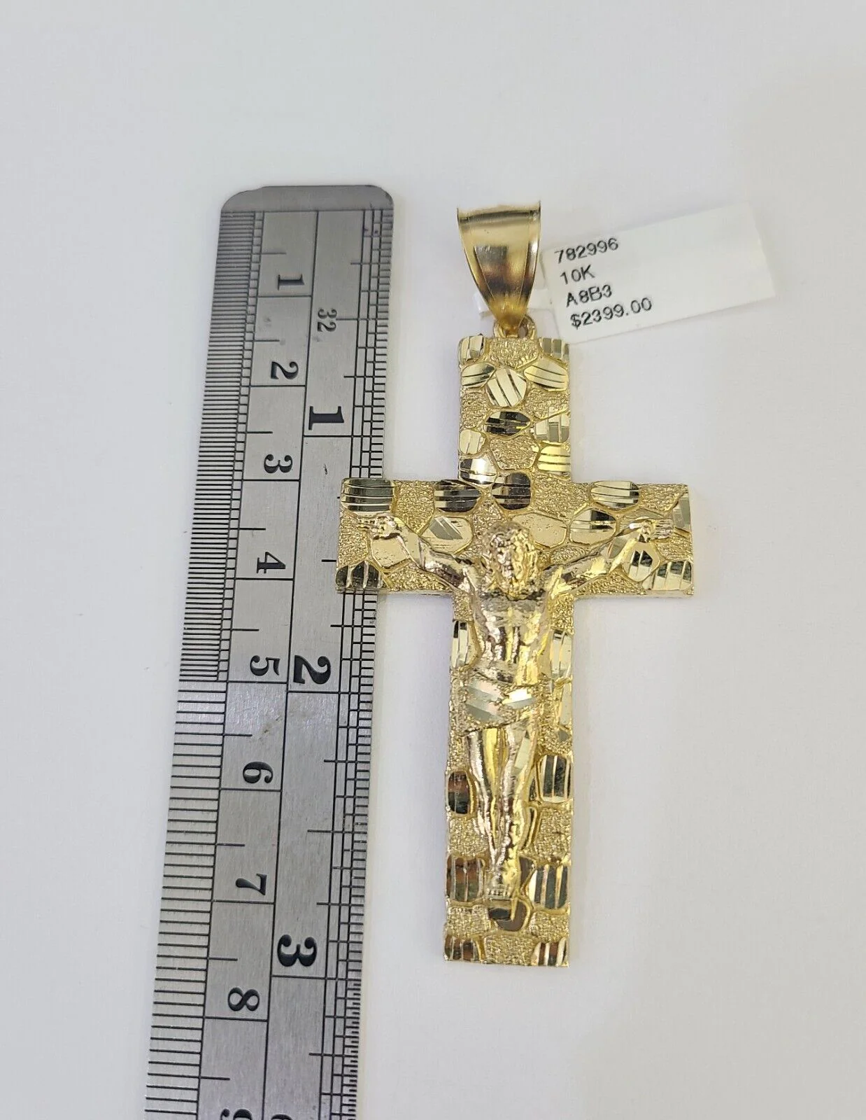 10k Gold Byzantine Necklace Jesus Cross Charm 20-30 inches 6mm SET Chain Pendant - Image 4