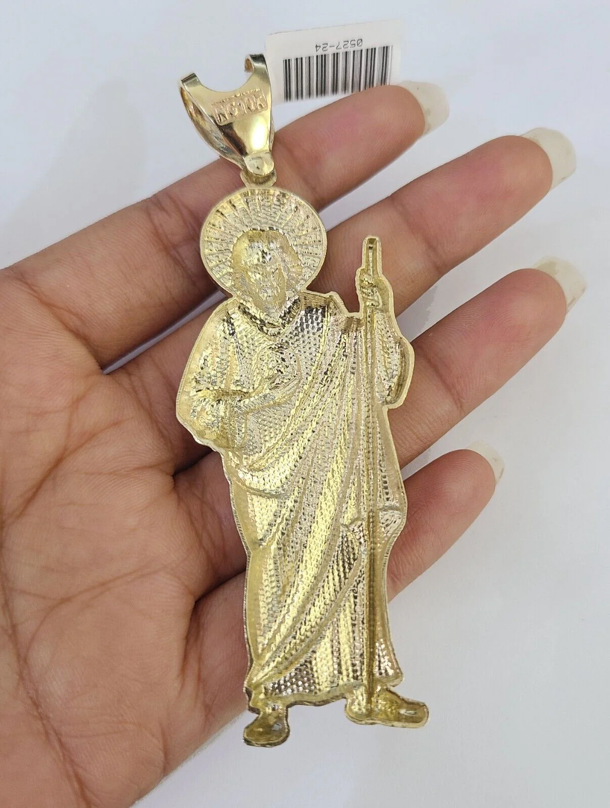 10k Gold Byzantine Necklace Saint Jude Charm Pendant 20"-30" 8mm SET Chain - Image 7