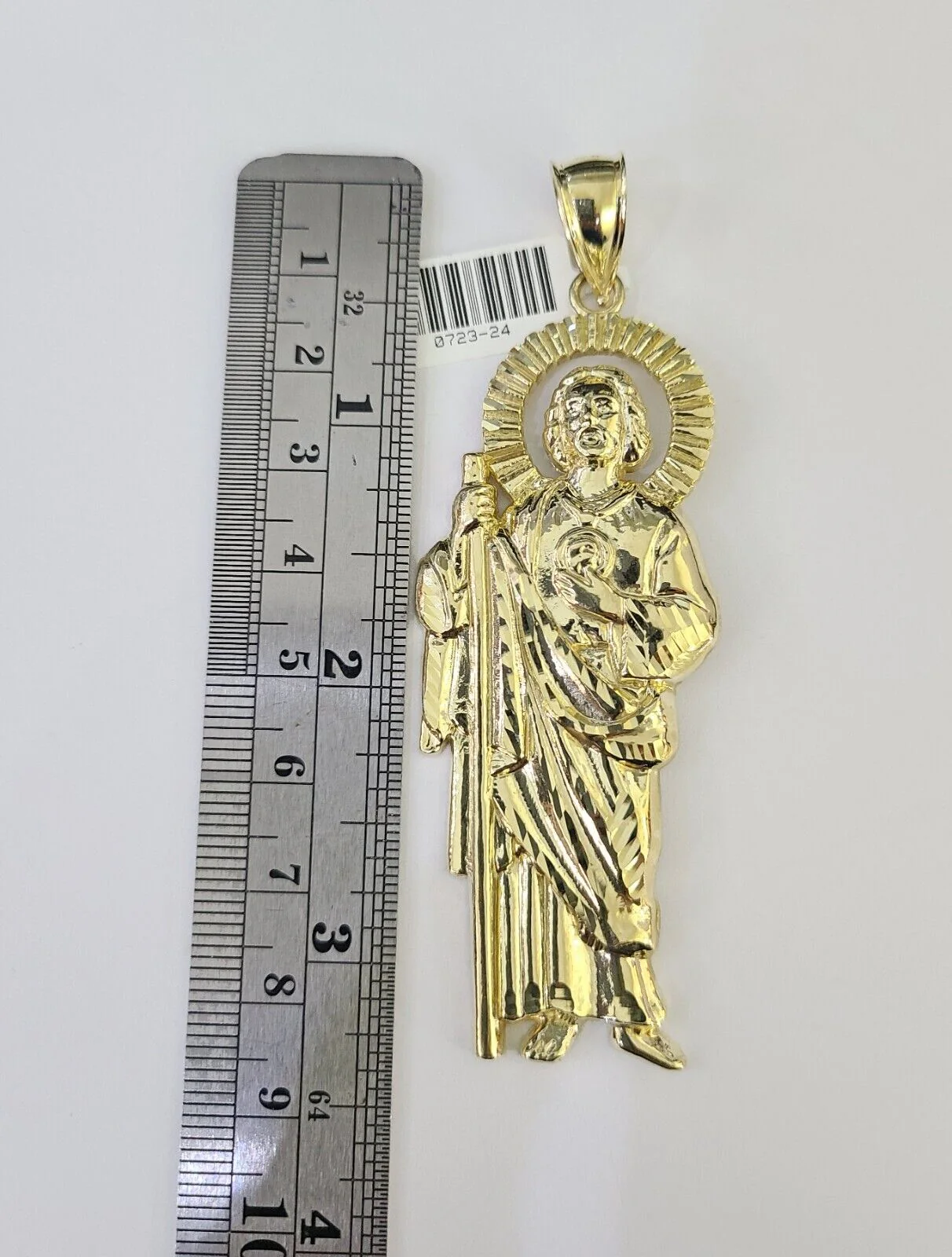 10k Gold Byzantine Necklace San Judas Charm 20-30 inches 6mm SET Chain Pendant - Image 3