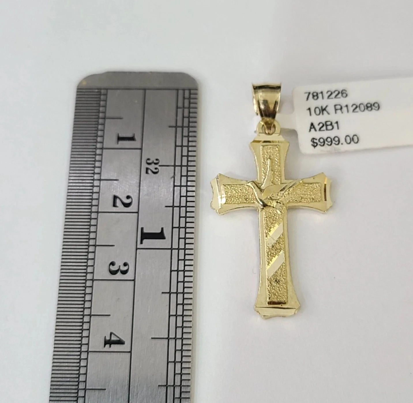 10k Gold Chain Miami Cuban Jesus Cross Charm Pendant Set 4mm 18"-28" Necklace - Image 4