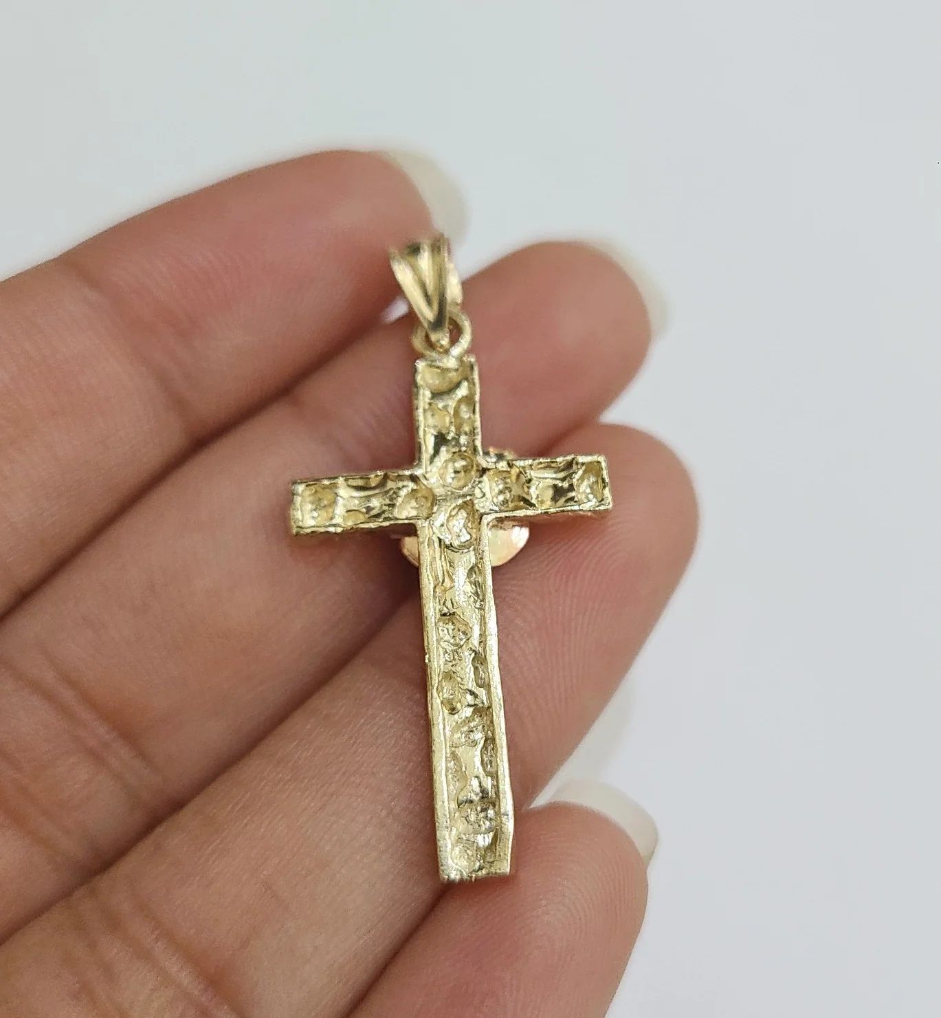 10k Gold Chain Miami Cuban Jesus Cross Charm Pendant Set 4mm 18"28" Necklace - Image 7