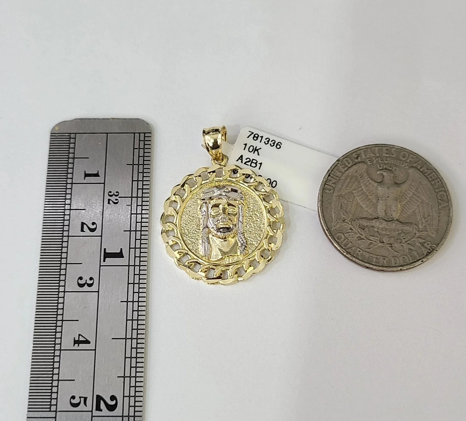 10k Gold Chain Miami Cuban Jesus Head Charm Pendant Set 4mm 18"-28" Necklace - Image 4