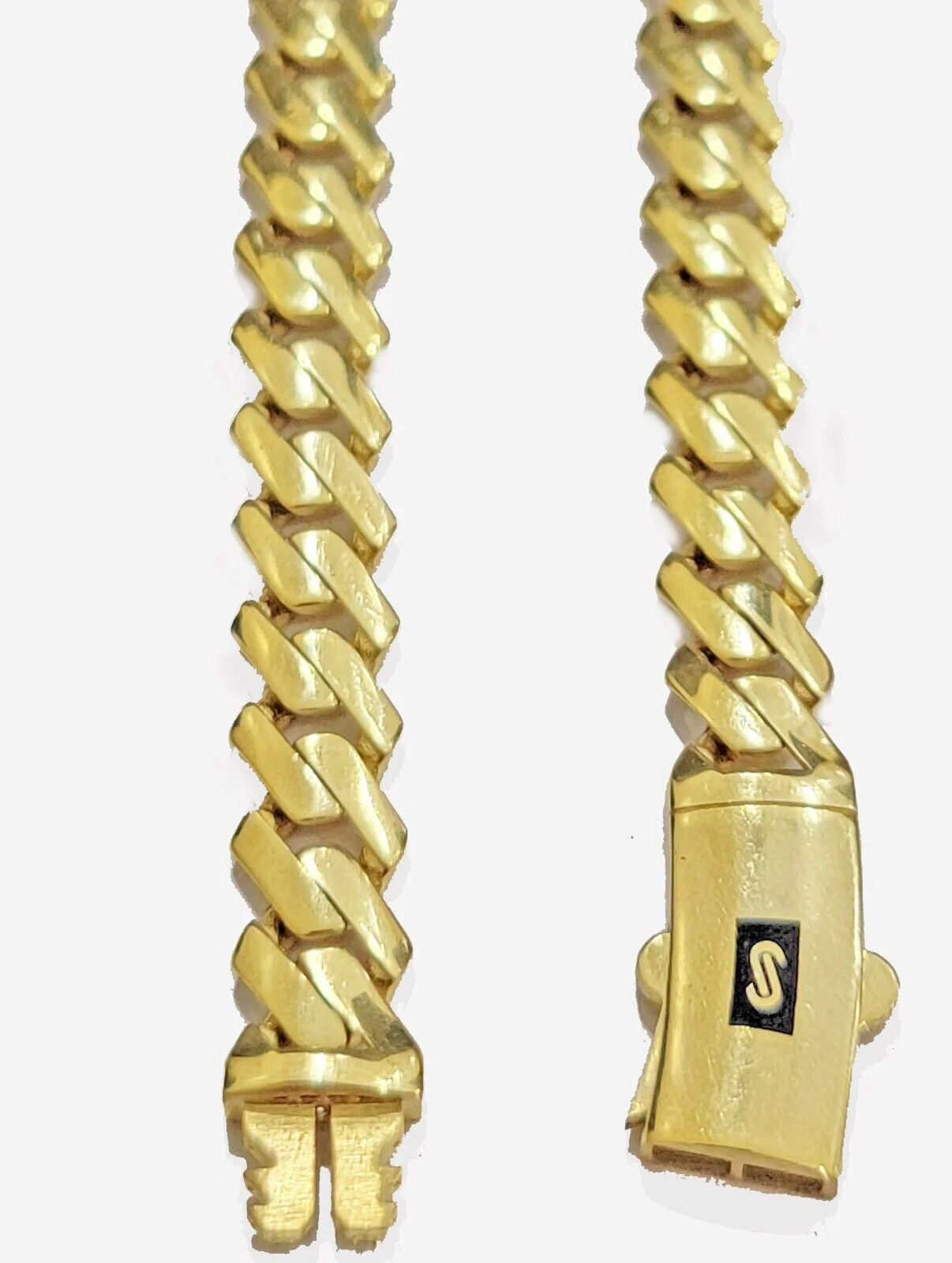 10k Gold chain Monaco Cuban Link necklace 7.5mm 18-24 Inch Box Lock Real 10 KT - Image 5