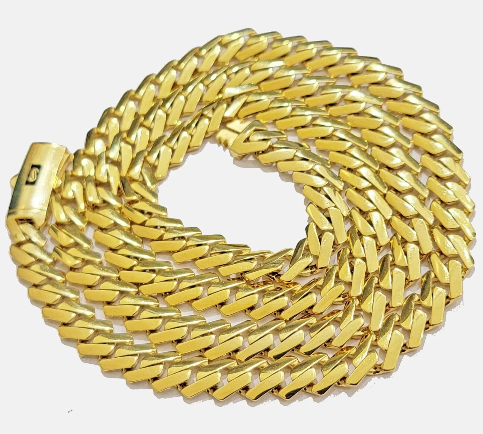10k Gold chain Monaco Cuban Link necklace 7.5mm 18-24 Inch Box Lock Real 10 KT - Image 6