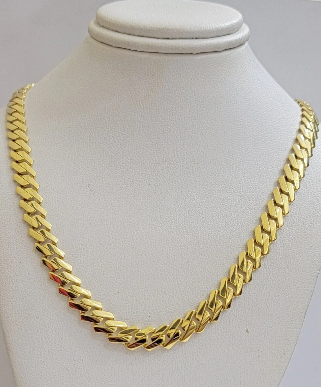10k Gold chain Monaco Cuban Link necklace 7.5mm 18-24 Inch Box Lock Real 10 KT - Image 7