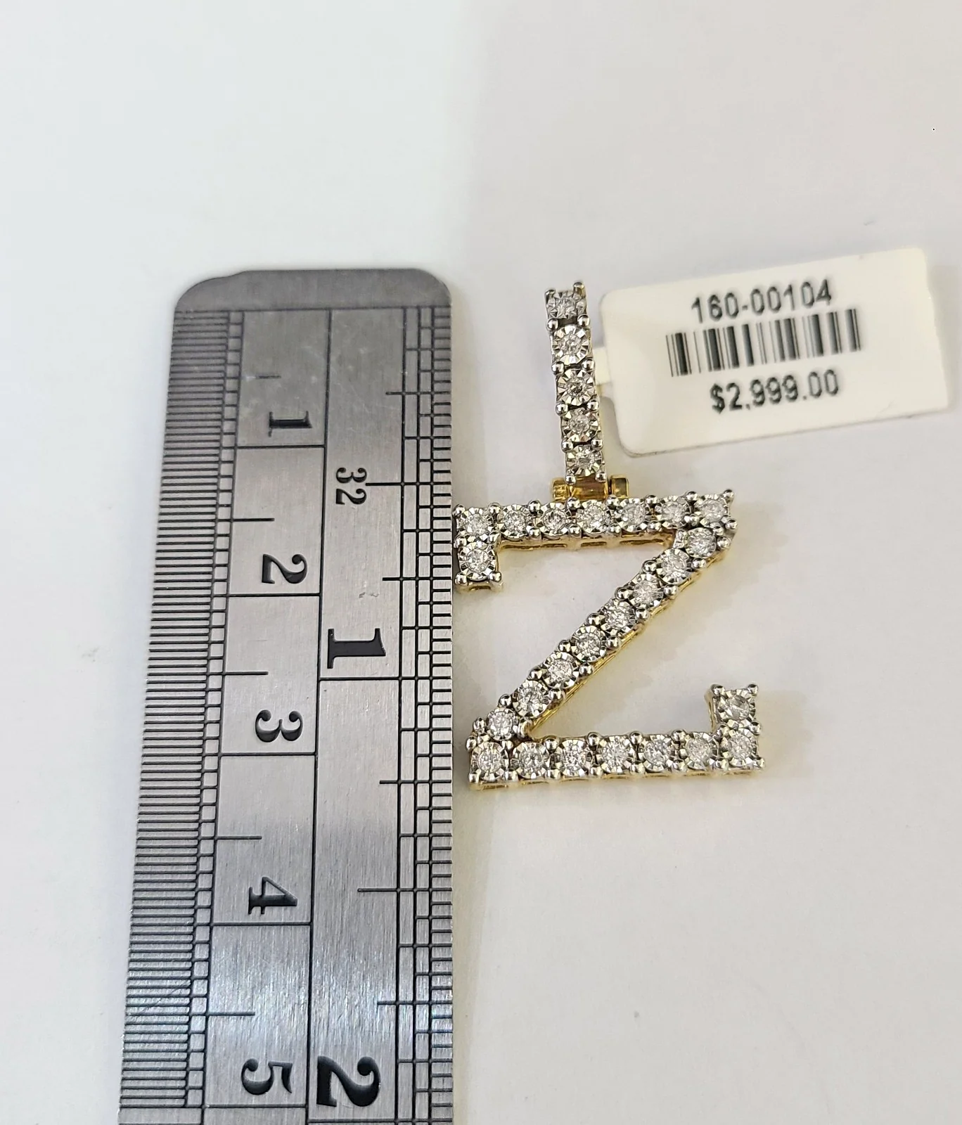10k Gold Chain Necklace Z Diamond Initial Pendant Set Cuban Curb 3mm 20"-30" - Image 4