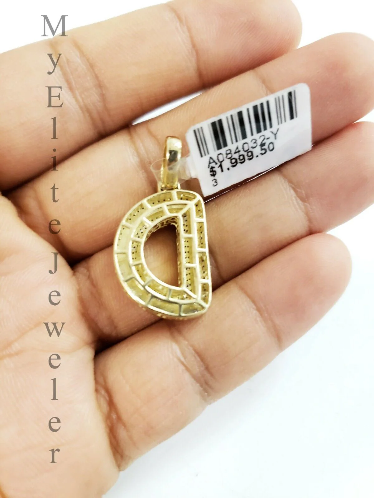 10k Gold Chain Real Diamond D Alphabet Initial Charm pendant 3mm 18Inch Necklace - Image 8