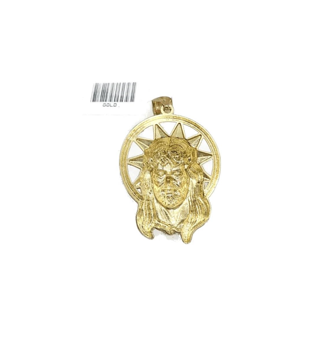 10k Gold Circular Jesus Star Head Charm Rope Chain Necklace 6mm 26'' Set Pendant - Image 8