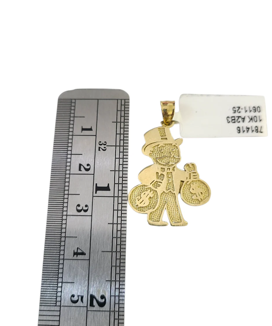 10k Gold Cuban Curb 3mm Chain Necklace Grandpa Money Charm Pendant 18"-28" Set - Image 6