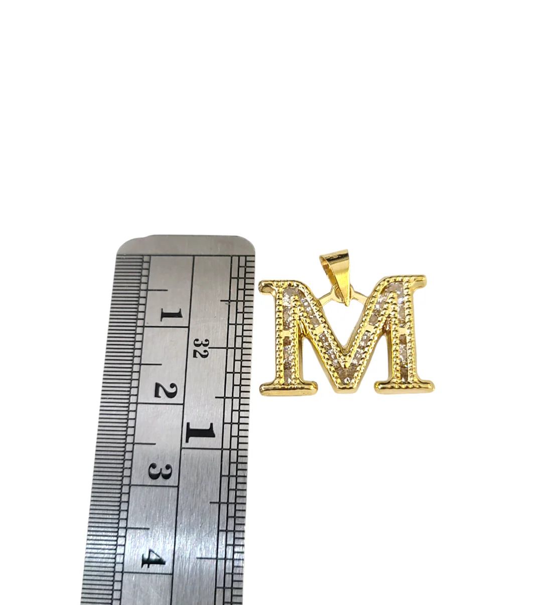10k Gold Cuban Curb Chain Necklace M Initial Alphabet Pendant Charm 3mm Necklace - Image 3