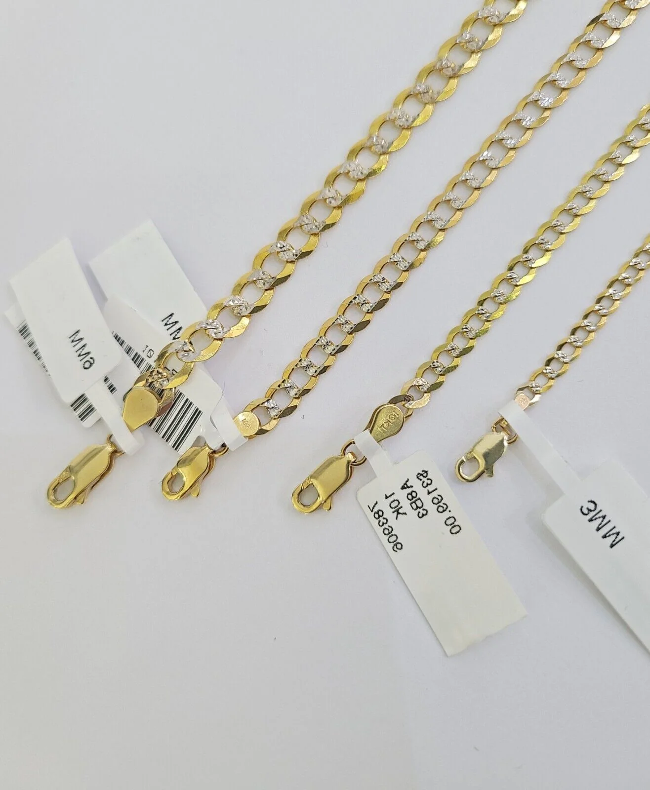10k Gold Cuban Curb Necklace Chain 3mm-6mm 18-28 Inches 10kt Yellow Diamond Cuts - Image 4